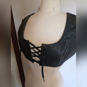 Black Leather Corset Top